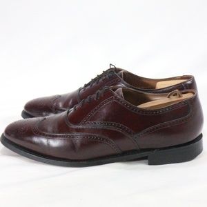 BOSTONIAN CLASSICS Burgundy Wingtip Oxford Shoes Sz 10 US Men